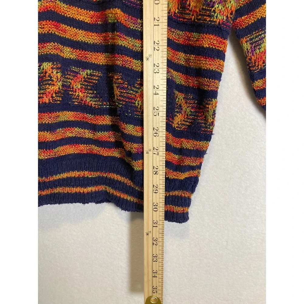 Vintage Tony Lambert Women‎ Med Multi Color Geometric Knit Coogi Style Sweater